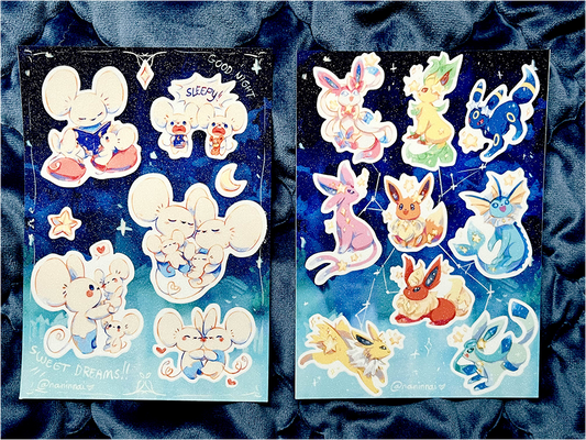 Pokemon Glitter Sticker Sheets