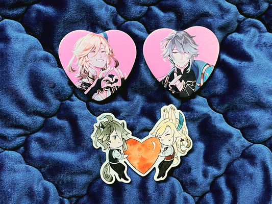 Genshin Haikaveh Heart Button Pins