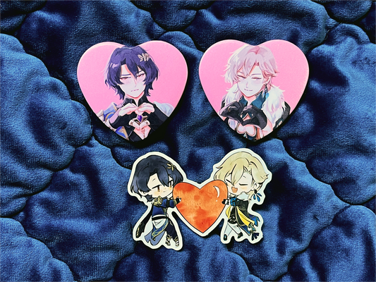 HSR Ratiorine Heart Button Pins